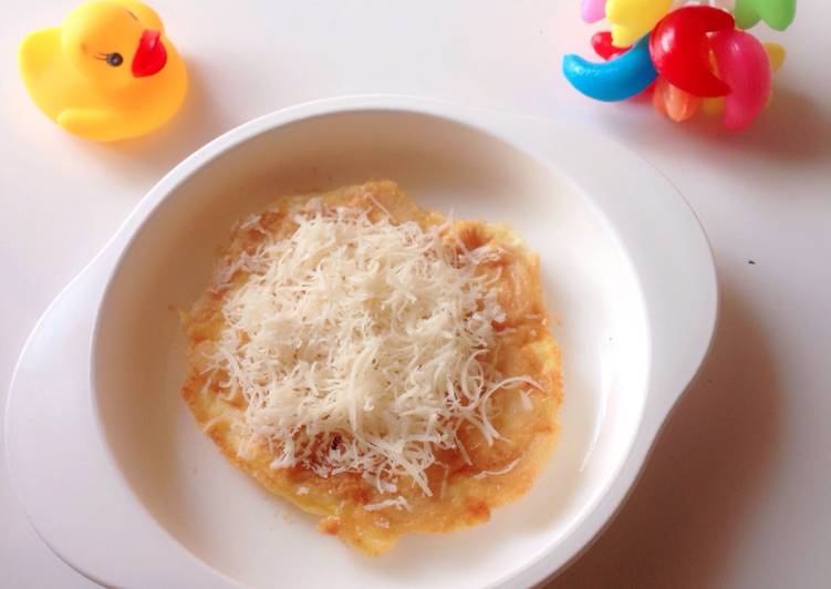 resep makanan Omellete macaroni keju mpasi 1+ yo