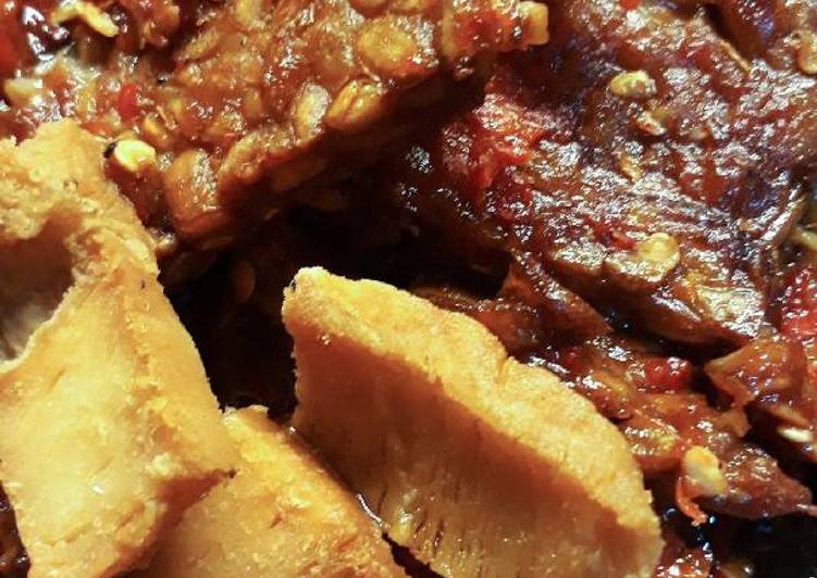 gambar untuk resep makanan Tempe penyet (+ikan asin)