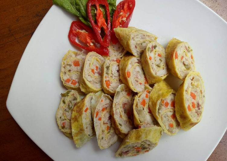 gambar untuk cara membuat Rollade ayam & sayur