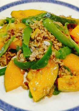 Kabocha paprika tumis daging giling