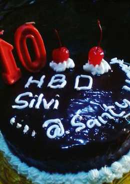 Cake ultah sederhana (brownies)