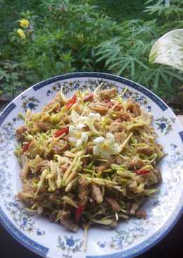 Oseng tempe bunga pepaya teri