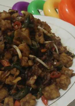 Oseng ikan asin kelotok mix tempe bumbu kecap