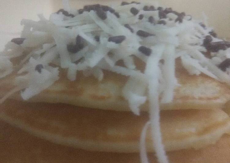 gambar untuk resep Eggless pancake toping meses keju