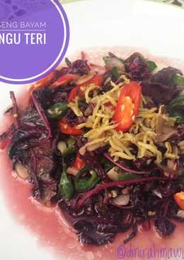 Oseng Bayam Ungu Teri
