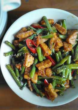 Tumis tempe kacang panjang