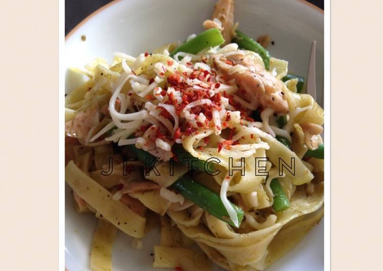 resep makanan Tagliatelle Salmon dgn Pesto