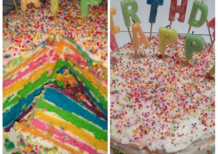 Resep Rainbow cake kukus - Dwi Yuliana Herawati