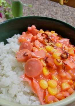 Rice Bowl Sederhana (Saus Sosis+Jagung Manis+Telur)