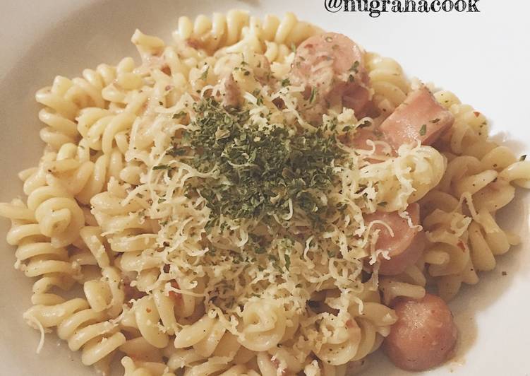 Resep Simple Fusilli Carbonara By Nugraha Pradana