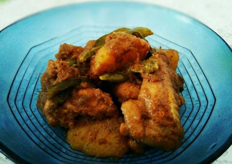 resep lengkap untuk Rendang ayam kentang