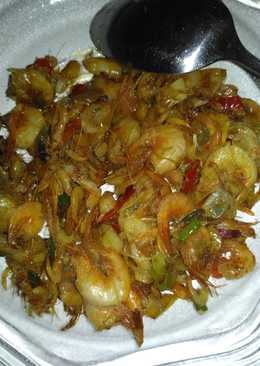 Tumisan udang kecil ala mama