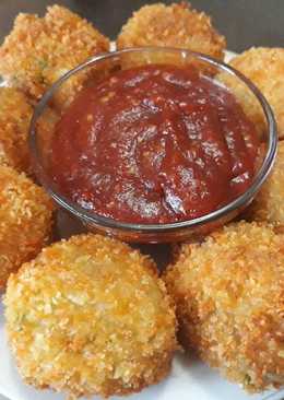 Bola bola pepaya muda tumis udang