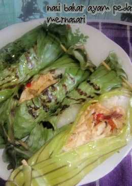 Nasi bakar ayam pedas