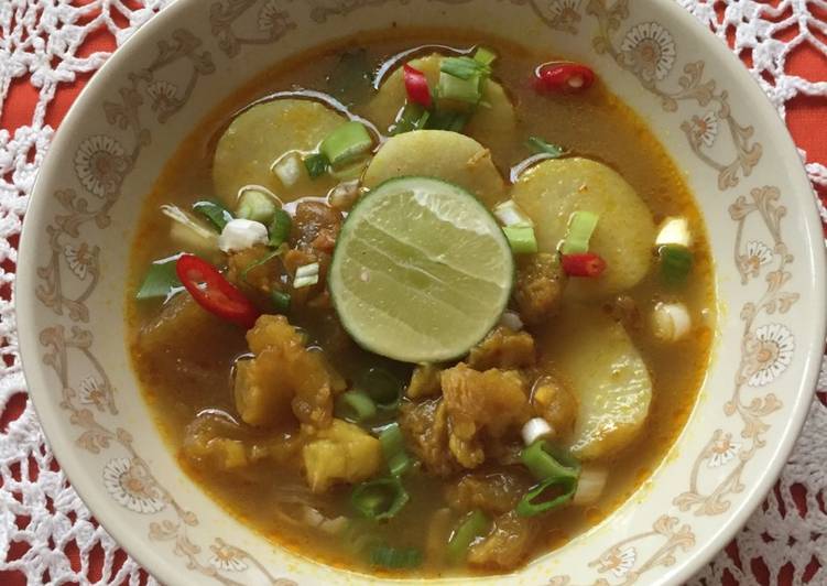Lontong Kikil Tunjang foto resep utama