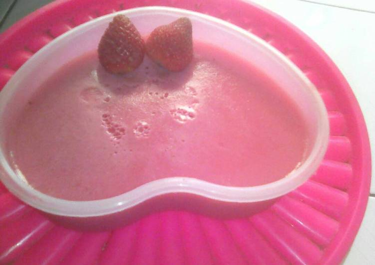 Resep Puding strawberry - zmb mom's