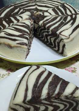 Zebra cake putih telur kukus