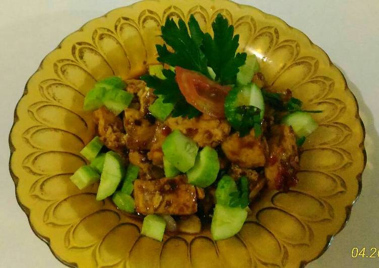 resep masakan Tahu sambel kecap #menu simple buat sarapan