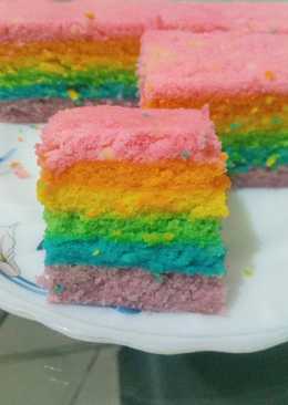 Rainbow cake ekonomis anti gagal