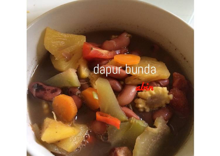 resep makanan Sup let it bean (sup kacang merah dengan sayuran)