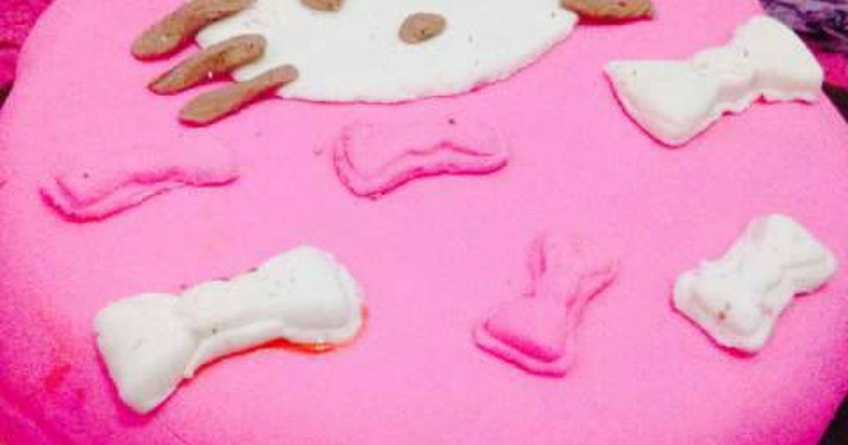 Resep Cake fondant hello kitty