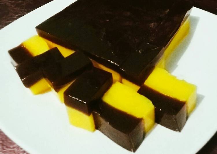 gambar untuk resep makanan Puding Busa Jeruk Lapis Coklat