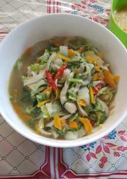 Sayur wortel,sawi + supa(jamur)