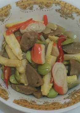 Tumis jagung muda campur campur