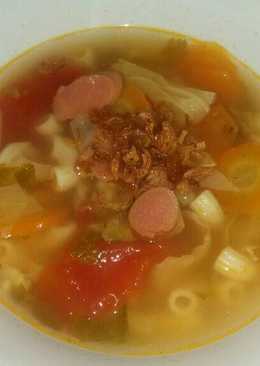 Sayur Sop Macaroni Sosis Simple Sederhana sehat