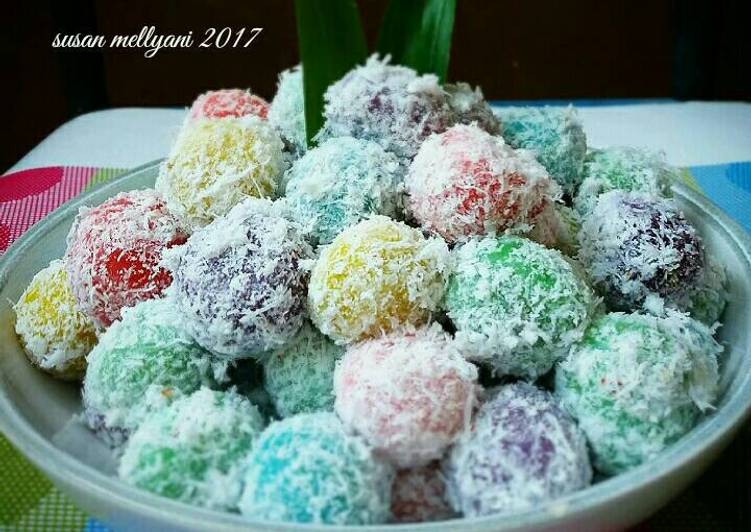 cara membuat Klepon rainbow