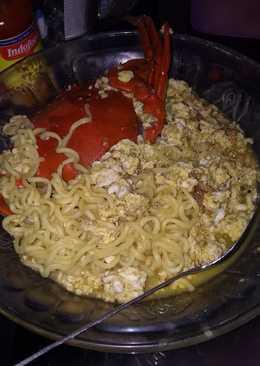 Mie kuah kepiting pedas