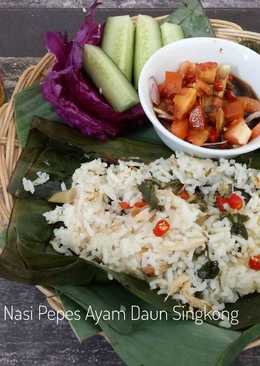 Nasi Pepes Ayam Daun Singkong