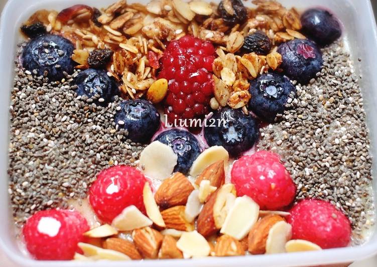 Resep Desert Yogurt Mix Berry Low Fat cemilan diet  