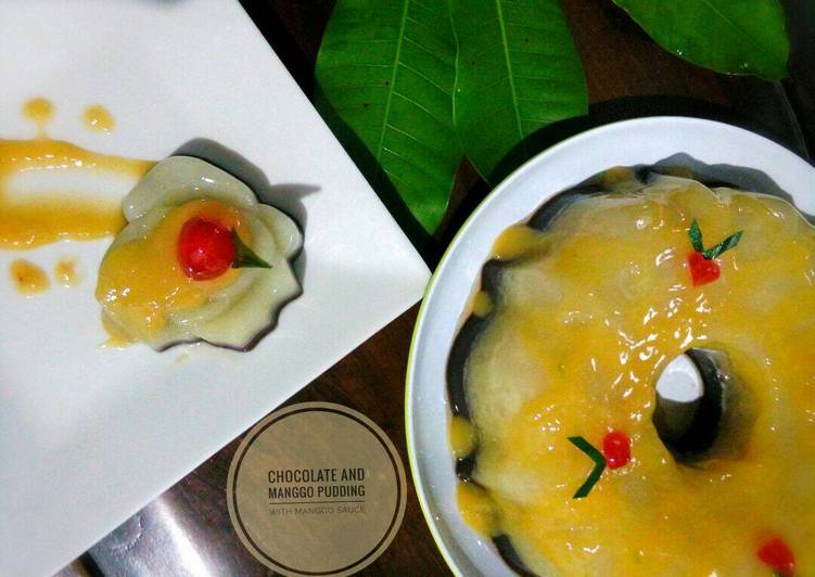 resep Chocolate and Mango Pudding with Mango Sauce (#pr_puding)