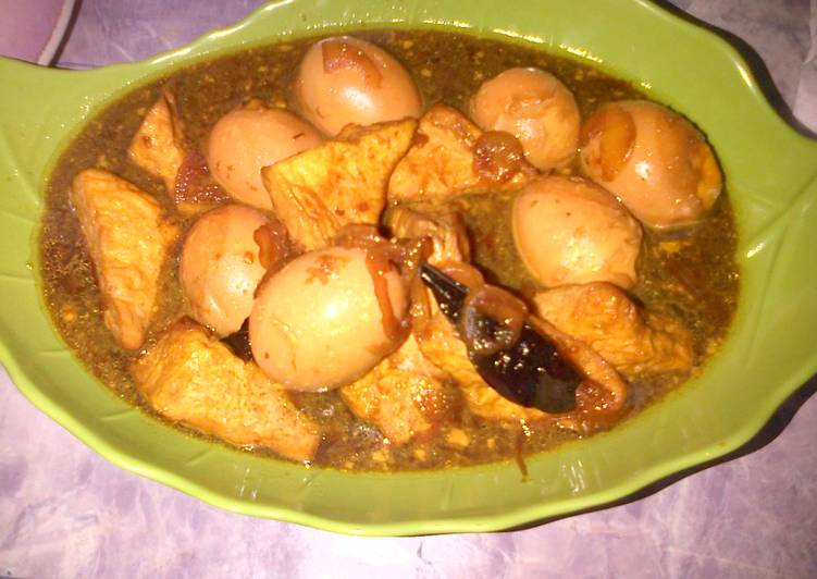 resep lengkap untuk Nyami gurih legit semur telor tahu