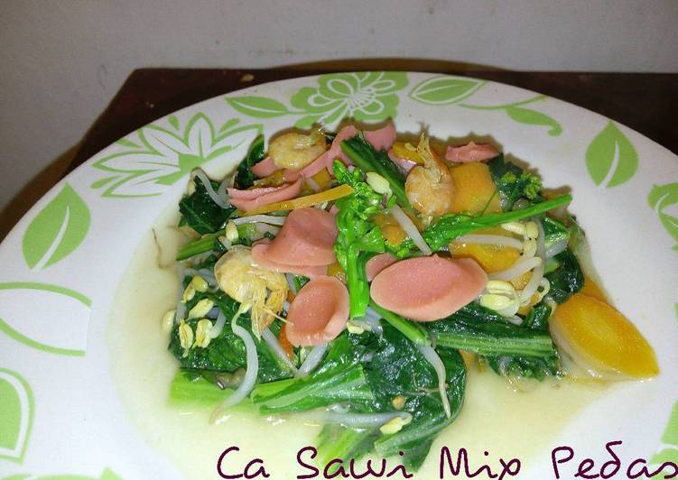 resep makanan Ca Sawi mix Pedas