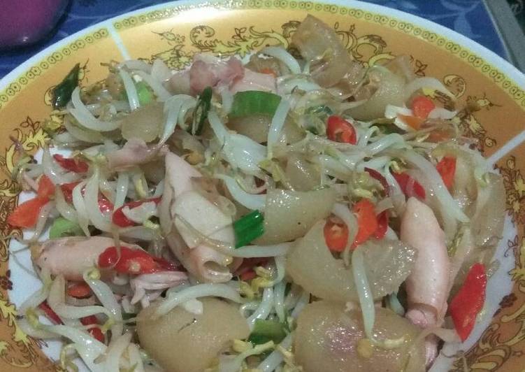 resep Oseng toge,kikil+cumi asin