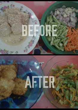 Oseng Buncis Wortel dan Tempe Goreng