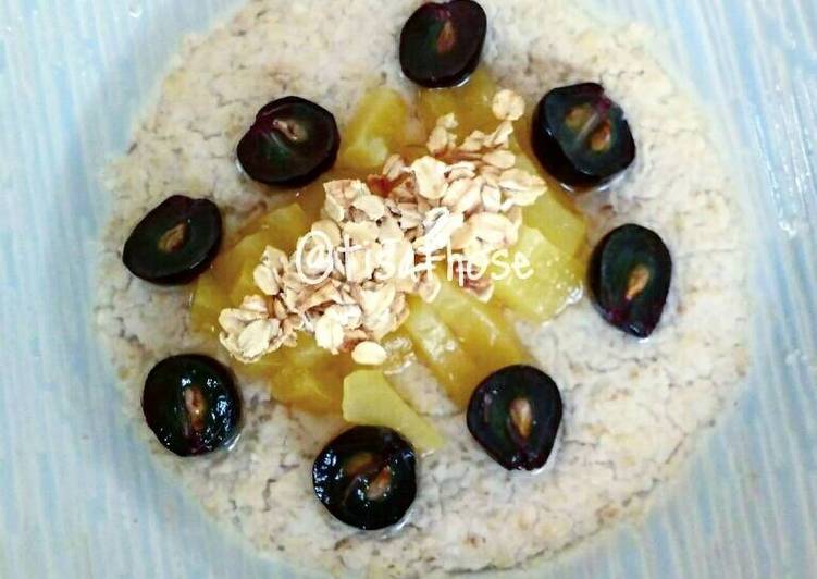 resep Overnight oats with local grape,carica fruit & granola ala Those