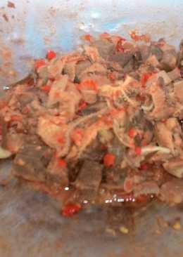 Jeroan sapi masak cabe