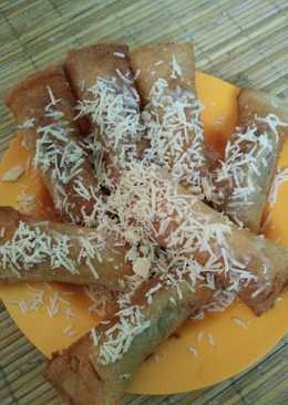 Roti isi pisang coklat tabur keju