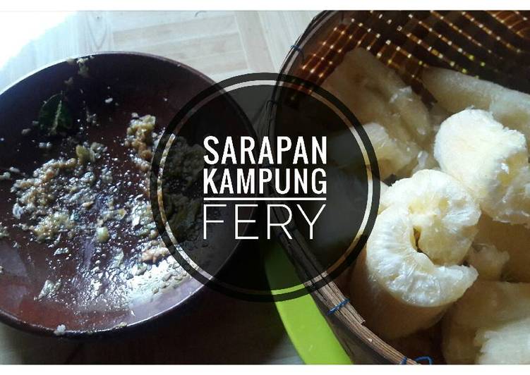 cara membuat Singkong Rebus Sambal Matah