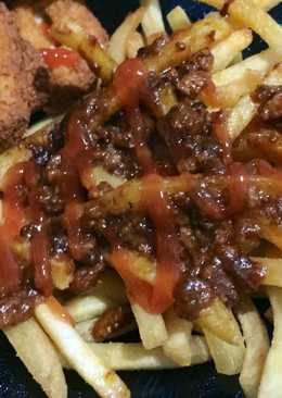 French fries saus spaghetti