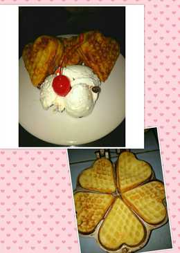 Waffel es cream vanila