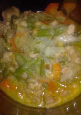 Sayur sawi tumis santan