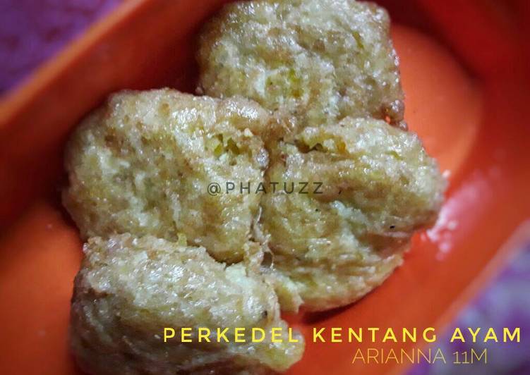 cara membuat Perkedel kentang ayam (mpasi arianna 11m)