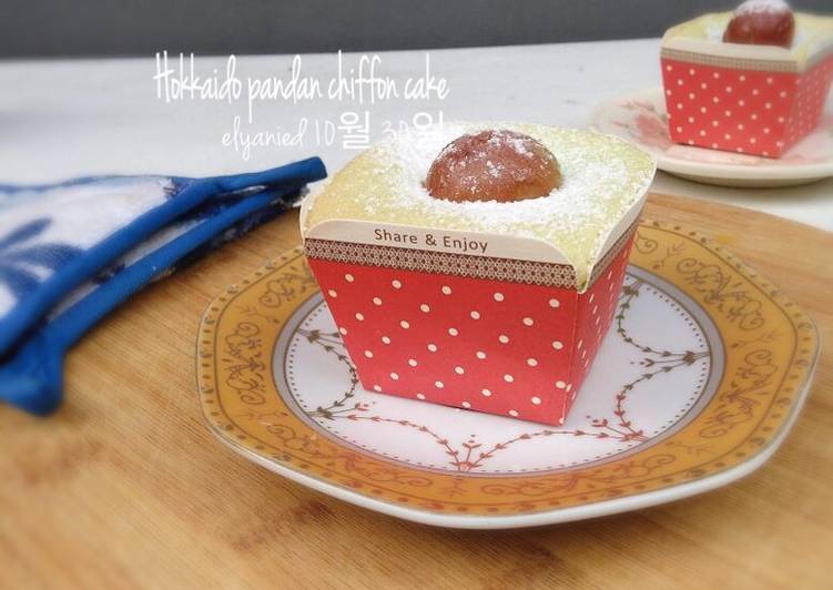resep lengkap untuk Pandan Hokkaido Chiffon Cupcake