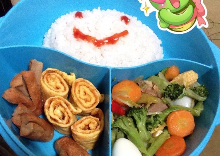 Resep Bento bekal sekolah anak Kiriman dari Vithasari