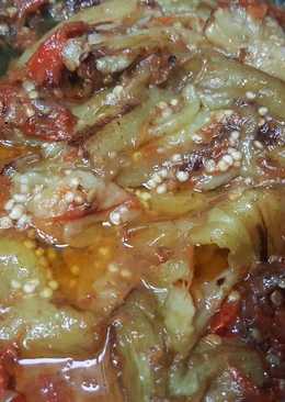 Pecel terong goreng pedas