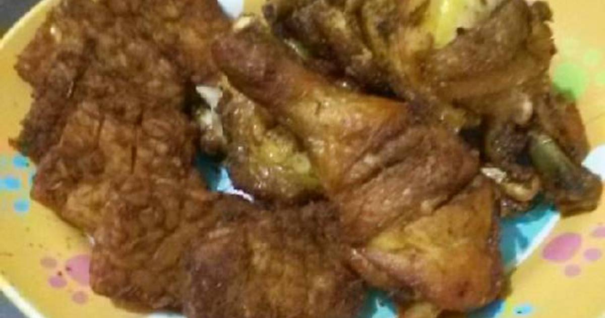 1 resep  ayam tempe  goreng  serundeng laos  enak dan 